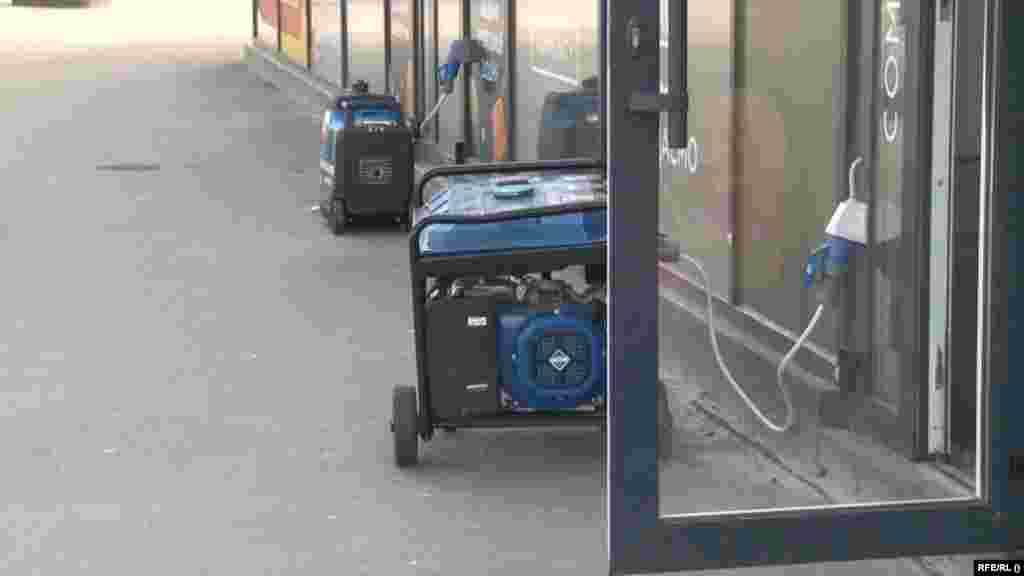 Portable generators have become a common sight on the city&#39;s streets.