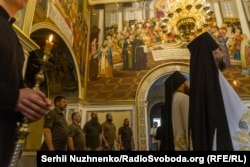 A church service commemorating Ivan Mazepa in the Kyiv-Pechersk Lavra was attended by members of the Ukrainian armed forces on July 25.