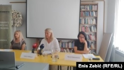 Božica Ciboci, Vesna Teršelič i Nela Pamuković na konferenciji za medije u Zagrebu 31. jula