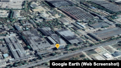 Imagine din satelit asupra uzinei „Moldavizolit”, situată în zona industrială a Tiraspolului.