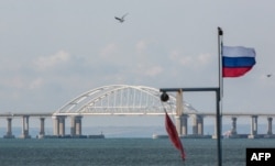Мост через Керченский пролив в октябре 2022 года