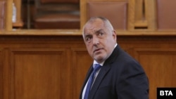 Лидерът на ГЕРБ Бойко Борисов по време на извънредното заседание на парламента във вторник.