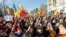 People take part in an anti-government protest organized by the Sor Party in Chisinau on March 12.
