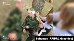 Сценка з перевдяганням у пораненого у голову білоруського прикордонника