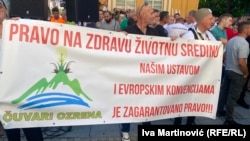 Protest ekoloških organizacija u Loznici posle najava vlasti u Srbiji da nisu odustale od rudarenja litijuma, 28. juna 2024.