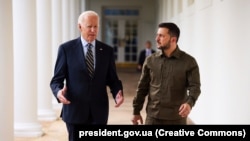 Președintele ucrainean Volodimir Zelenski (dreapta) și președintele SUA, Joe Biden. Casa Albă, Washington, 21 septembrie 2023