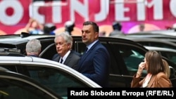 CIA chief William Burns (second from left) in Sarajevo on August 20