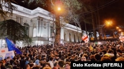 Protest u prijestonici Tbilisiju zbog zakona o "stranim agentima", 15. aprila 2024.