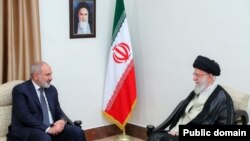 Iran - Iran's Supreme Leader Ayatollah Ali Khamenei meets Armenian Prime Minister Nikol Pashinian, Tehran, July 30, 2024.