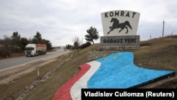 Znak dobrodošlice na putu za Komrat, glavni grad autonomne moldavske oblasti Gagauzije, 2. marta 2023.