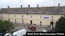 Oštećeni krov posle oluje, Petrovaradinska tvrđava, Novi Sad, 23. jul