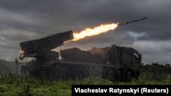 Ukrainian gunners fire rockets at Russian positions near the city of Avdiyivka in the Donetsk region. (file photo)