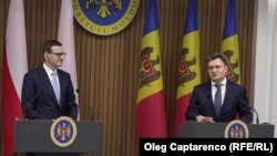 Prim-ministrul polonez, Mateusz Morawiecki și cel moldovean, Dorin Recean, la Chișinău, 6 aprilie 2023