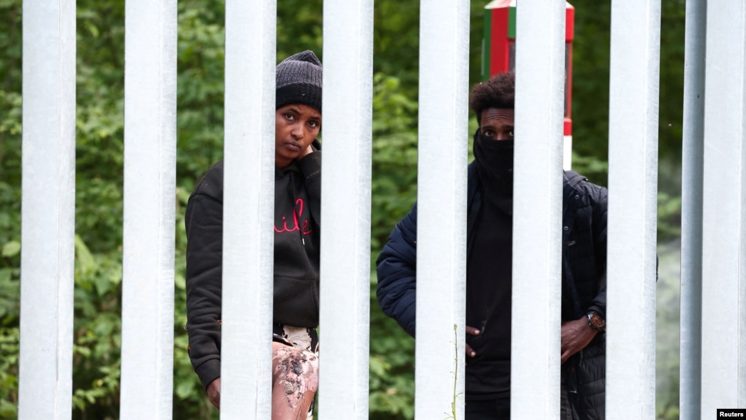 Migrant arrivals at Poland-Belarus border (file photo)