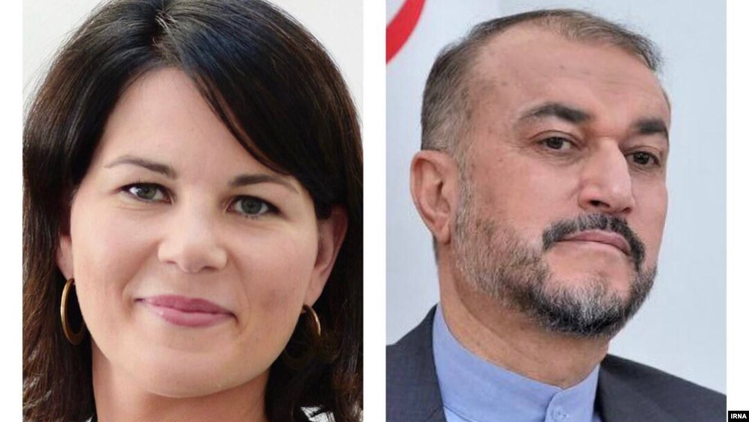 د جرمني د بهرنیو چارو وزیرې انالینا بېربوک او د ایران د بهرنیو چارو وزیر حسین امیر عبداللهیان پخوانی انځور.