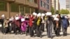 Afghan women march for their rights in Kabul on April 29.