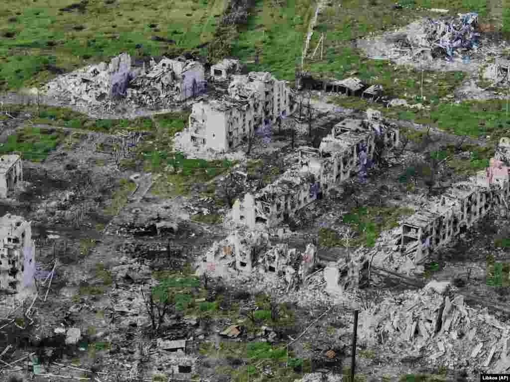 The city that once had a pre-war population of nearly 10,000 people is now a wasteland of destroyed buildings.