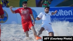 مسابقه تیم ملی فوتبال ساحلی افغانستان با تیم ملی بحرین