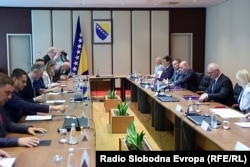 Sastanaka ministara Forte i Vesića i delegacija dviju zemalja u Sarajevu, 12. juni.