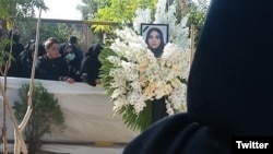 The funeral of Armita Garavand at the Behesht-e Zahra cemetery in southern Tehran.