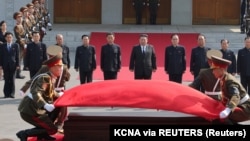 Sjevernokorejski lider Kim Džong Un na sahrani Kim Ki Nama, Pjongjang, 9. maj 2024.