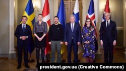 Премьер-министры Швеции, Дании, Норвегии и Исландии провели в Хельсинки встречу с президентом Финляндии и президентом Украины, 3 мая 2023 года.