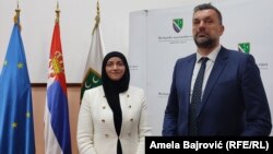 Predsednica Bošnjačkog nacionalnog vijeća Misala Pramenković i ministar spoljnih poslova Bosne i Hercegovine Elmedin Konaković