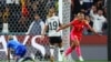 South Korea's Cho So-hyun celebrates after scoring during the match against Germany at Brisbane Stadium in Brisbane on August 3.