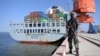 A Pakistani soldier stands guard in Gwadar Port, which is part of the China-Pakistan Economic Corridor (CPEC). 