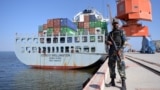 A Pakistani soldier stands guard in Gwadar Port, which is part of the China-Pakistan Economic Corridor (CPEC). 