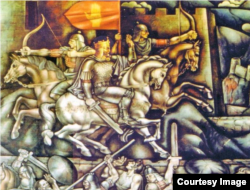 «Битва у стен Анакопии». Фреска художника Валерия Гамгия