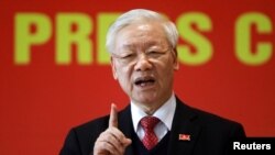 Generalni sekretar Nguyen Phu Trong na 13. kongresu Komunističke partije Vijetnama u Hanoju, 1. 2. 2021. 