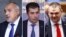 Бойко Борисов, Кирил Петков и Делян Пеевски. Колаж.