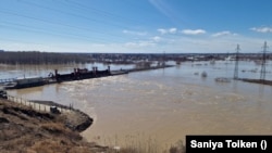 Плотина на реке Есиль. Петропавловск, 15 апреля 2024 года