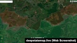 Червона зона на півночі Харківщини на мапі проєкту DeepState станом на 2 червня