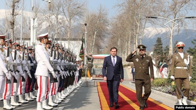 Iran - Iranian Defense Minister Mohammad Reza Ashtiani and his Armenian counterpart Suren Papikian meet in Tehran, March 6, 2024.