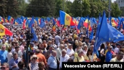 Imagine de la Adunarea Națională „Moldova Europeană” la care au participat, potrivit organizatorilor, zeci de mii de persoane. Chișinău, 21 mai 2023.