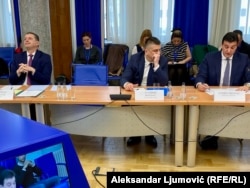 Šuković, Novović, Milović tokom kontrolog saslušanja na sjednici Odbora za bezbjednost i odbranu Skupštine Crne Gore