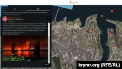 Скриншот интерактивной карты военных объектов в Крыму, составленной журналистами Крым.Реалии