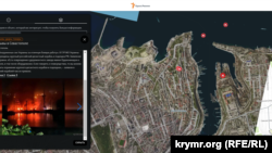 Скриншот интерактивной карты военных объектов в Крыму, составленной журналистами Крым.Реалии
