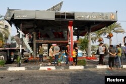 Benzinska pumpa nakon izraelskog napada u Kan Junisu, jug Pojasa Gaze, 24. oktobra