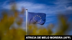 Flamuri i Bashkimit Evropian. Fotografi ilustruese nga arkivi. 