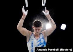 Гімнаст Ілля Ковтун. Влітку 2025 змінив українське громадянство на хорватське. Фото з Олімпійських ігор 2024 у Парижі