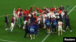 Turski fudbaleri slave pobjedu nad selekcijom Austrije, Lajpcig, Njemačka, 2. jula 2024.