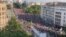 The rally began outside the Serbian parliament building, after which protesters marched to the president's office. 