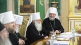 Mitropolitul Chișinăului și al întregii Moldove, Vladimir (dreapta), participă la Sinodul Bisericii Ortodoxe Ruse de la Moscova, 12 martie 2024.
