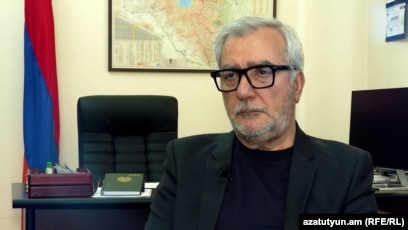 Armenia - Andranik Kocharian, chairman of the parliamentary Committee on Defense and Security, is interviewed by RFE/RL, Yerevan, March 15, 2024.
