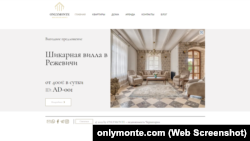 Screenshot web stranice preduzeća Onilimonte u Budvi, Montenegro