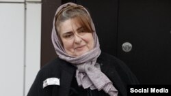 Зарема Мусаева после заседания суда, 12 декабря 2023 года