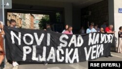 Protest ispred Skupštine Novog Sada, 1. avgust 2023.